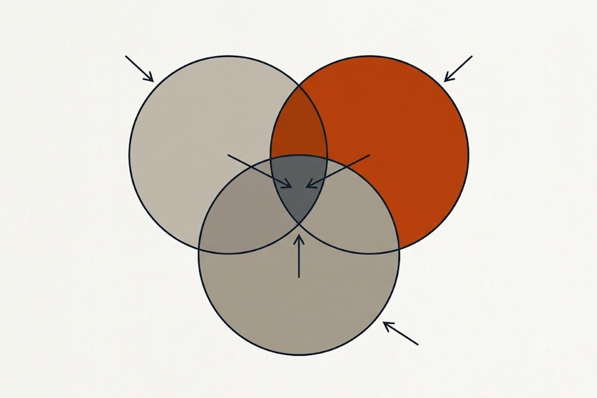 The three conditions that must overlap for growth
